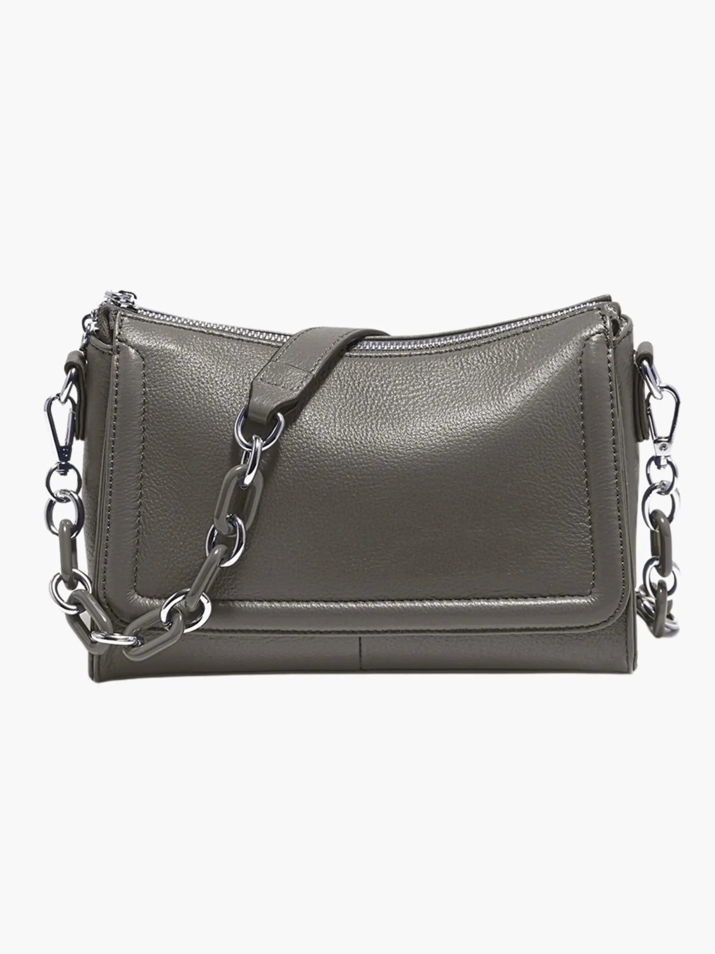 Weißes Leder Schultertasche Damen Lederschultertasche Weiß
