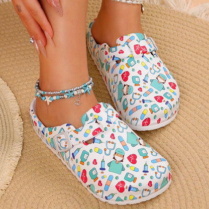 Eveloria Damen Clogs Atmungsaktives Material Rutschfest Leicht