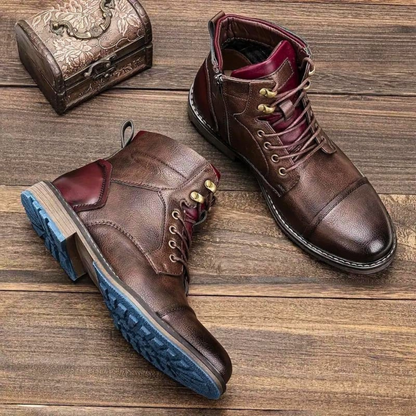 Herren Lederstiefel Vintage Ankle Boots