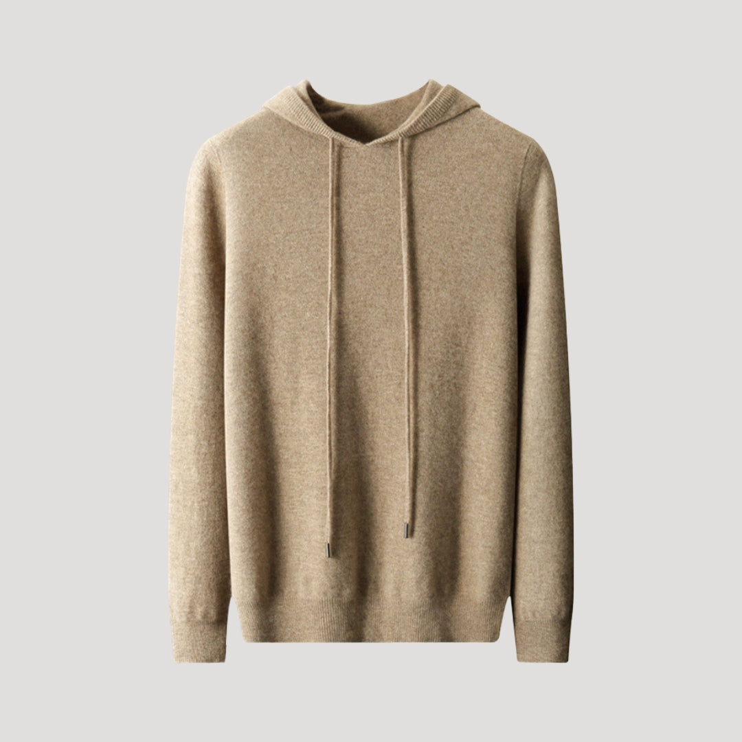 Rainer Herren Kaschmir Kapuzenpullover Beige