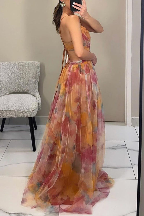 Damen Maxi-Kleid Falten-Design