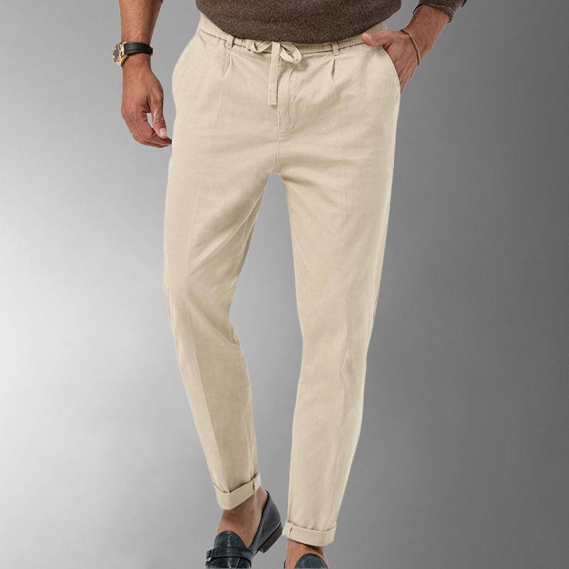 Eveloria Herren Linienhose Leicht Beige