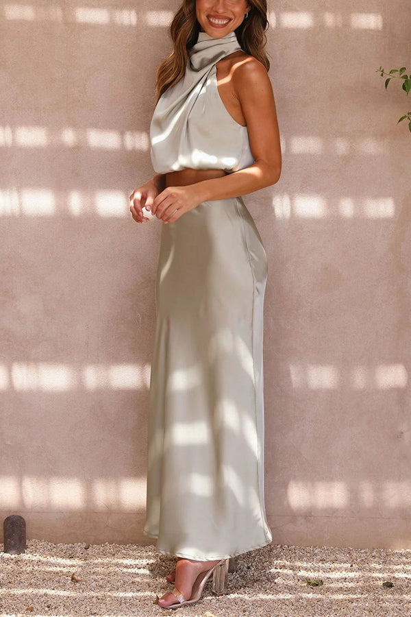 Damen Maxi Kleid Hochzeitsgast Neckholder