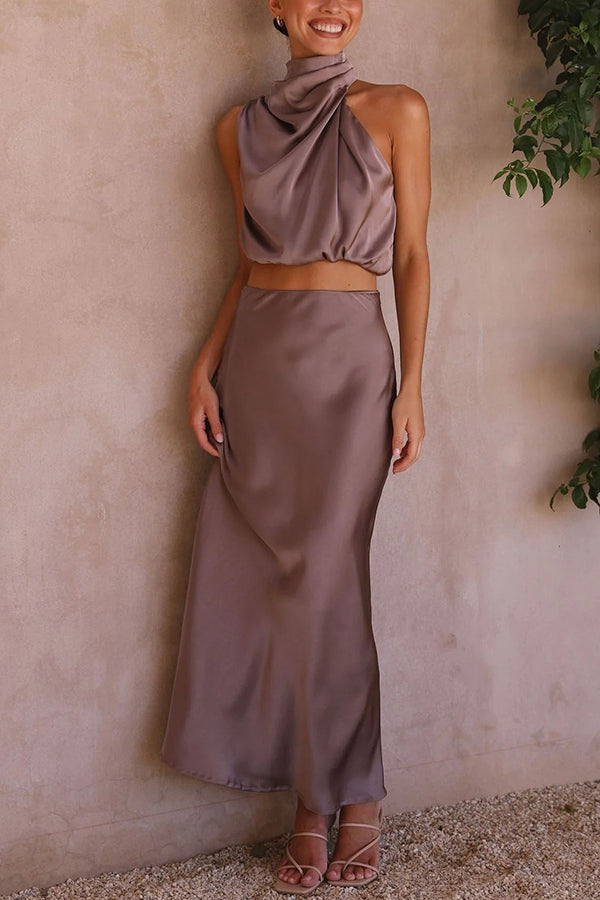 Damen Maxi Kleid Hochzeitsgast Neckholder