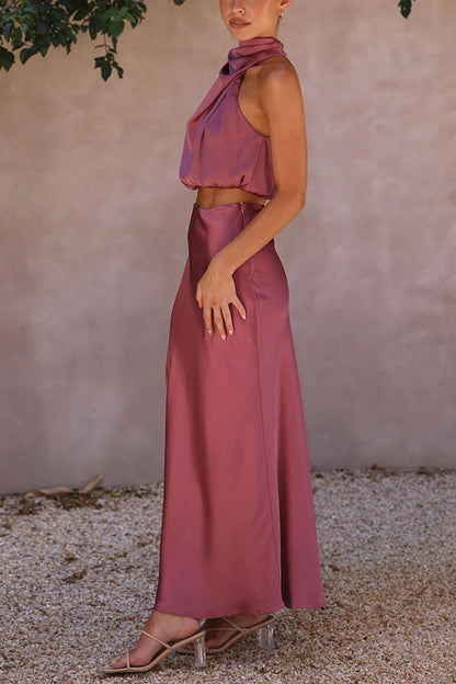 Damen Maxi Kleid Hochzeitsgast Neckholder