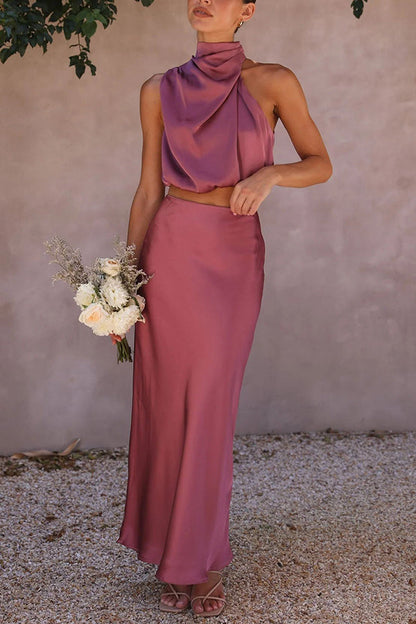 Damen Maxi Kleid Hochzeitsgast Neckholder