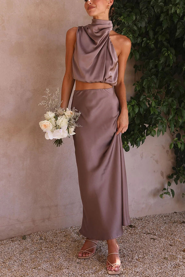 Damen Maxi Kleid Hochzeitsgast Neckholder