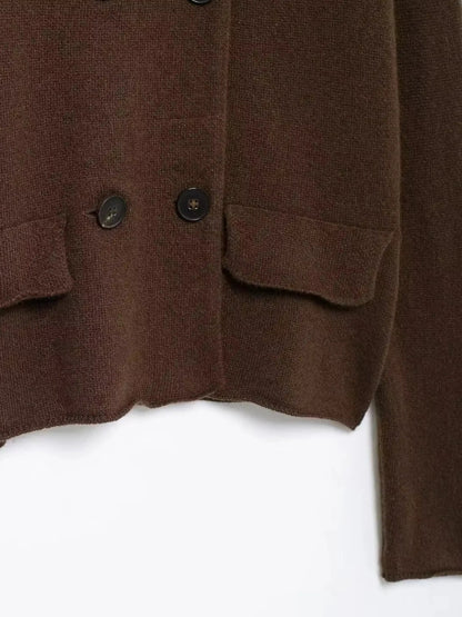 Damen Zweireihige Strickjacke