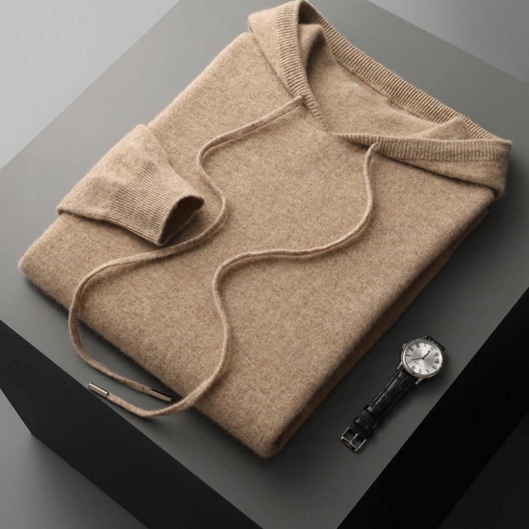 Rainer Herren Kaschmir Kapuzenpullover Beige - Eveloria
