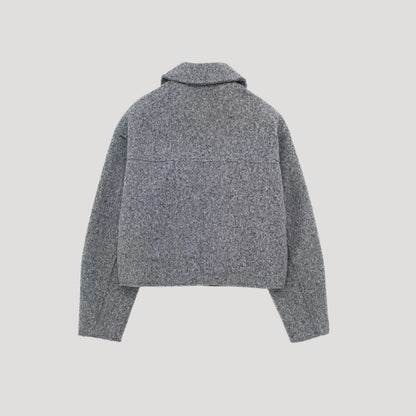 Damen Kurze Winterjacke Reißverschluss