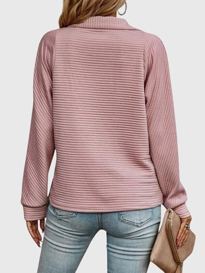 Damen Langarm-Pullover Reißverschluss