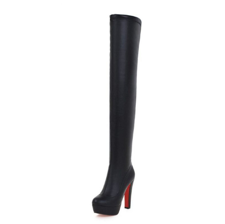 Eveloria Damen Kniehohe Stiefel Wildleder Hoher Absatz