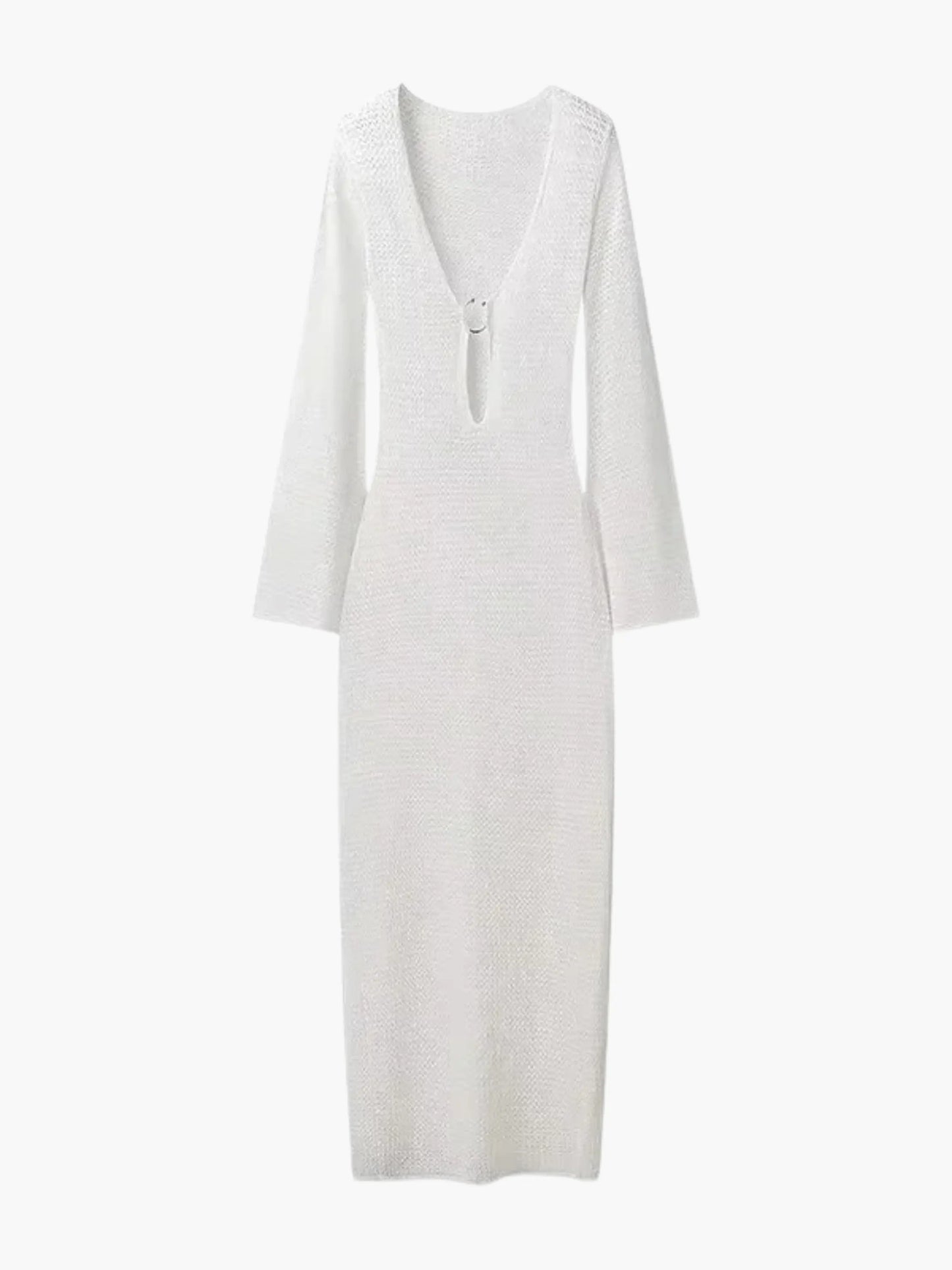 Lila Maxikleid Strick Damen