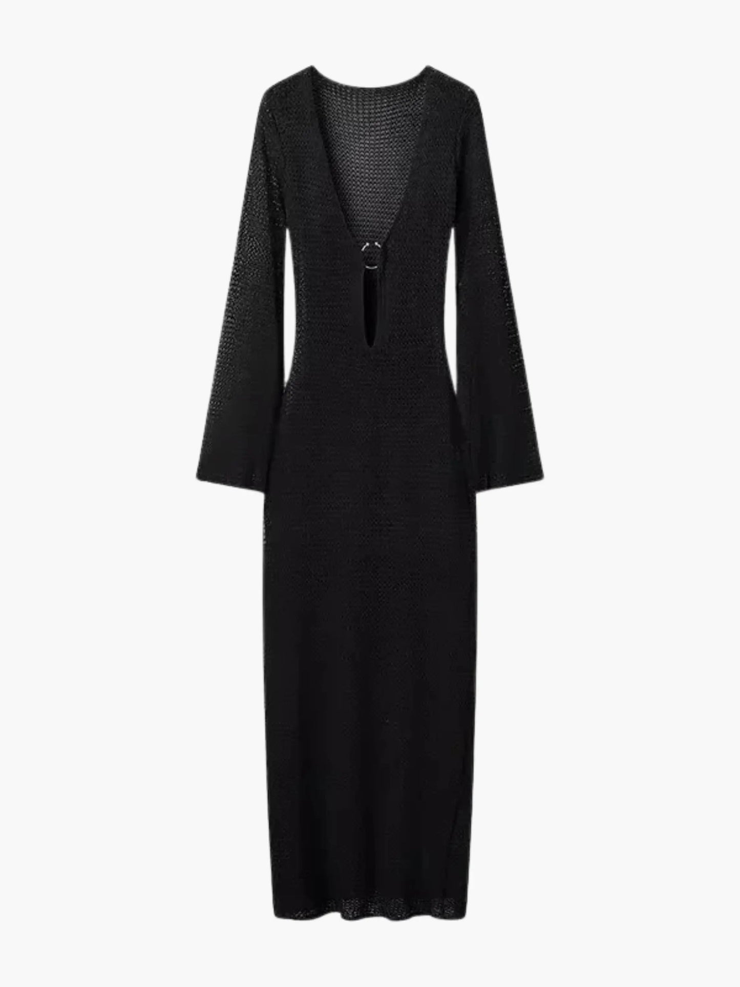 Lila Maxikleid Strick Damen