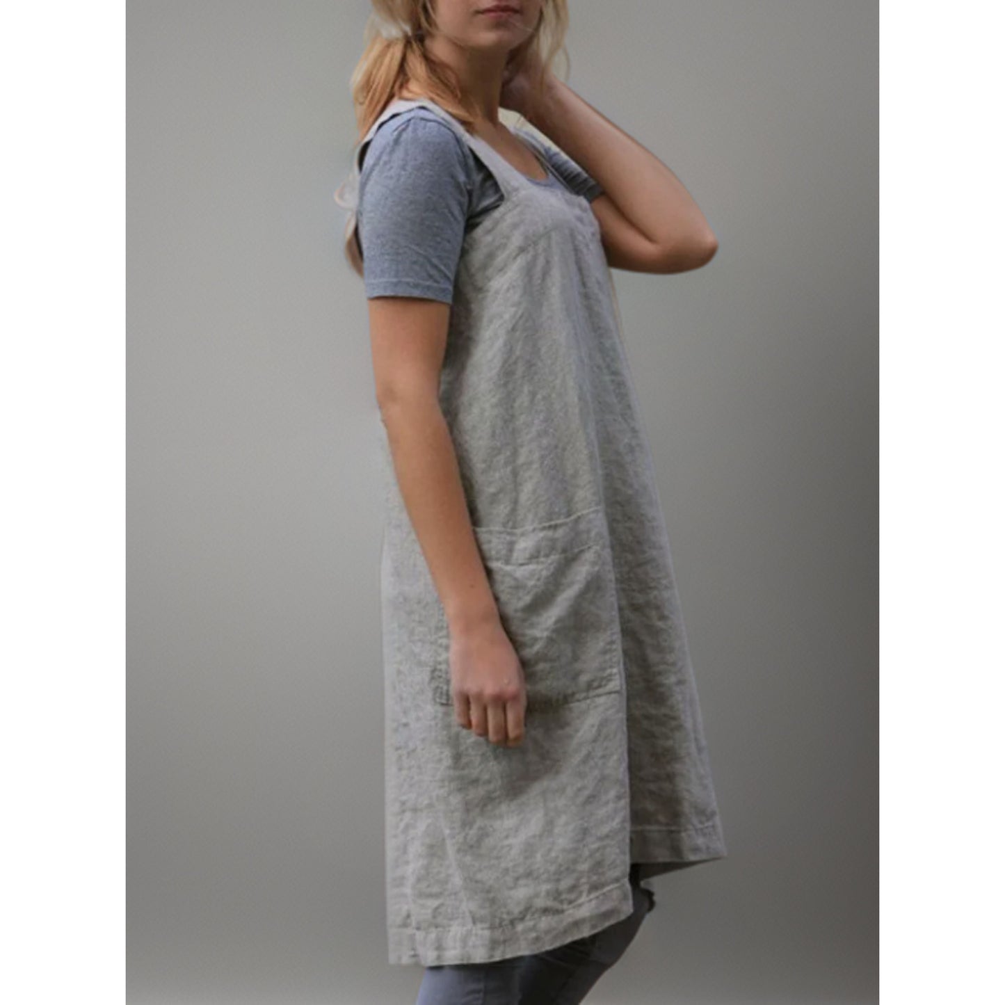 Damen Schürzenkleid mit Taschen Lässig Sommer