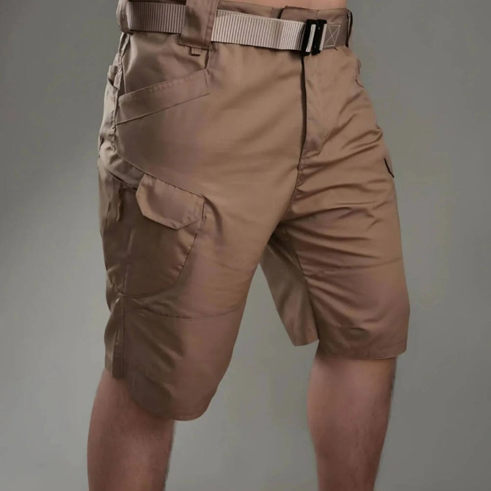 Herren Cargo Shorts Gürtel Reißverschluss Beutel Olivgrün - Eveloria