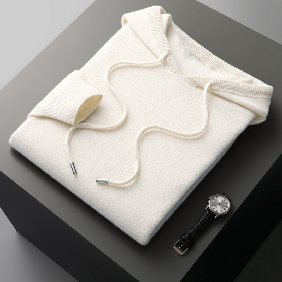 Rainer Herren Kaschmir Kapuzenpullover Beige
