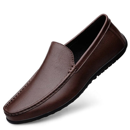 Eveloria Damen Mokassins Leder Braun