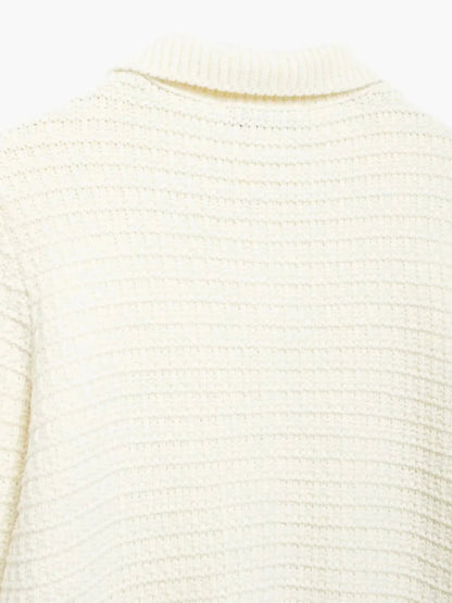 Damen Strickjacke Texturiert Mit Knöpfen Beige