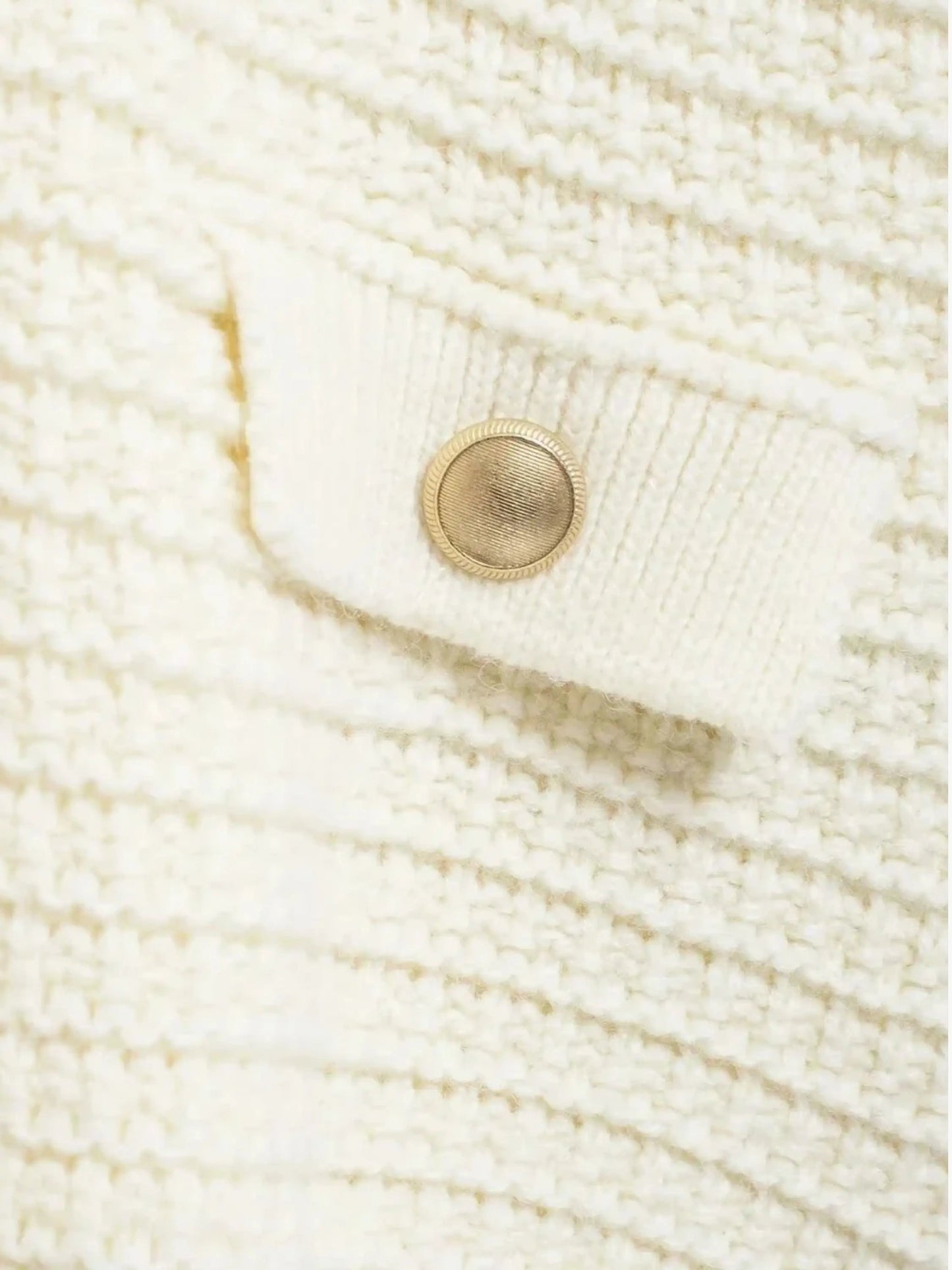 Damen Strickjacke Texturiert Mit Knöpfen Beige