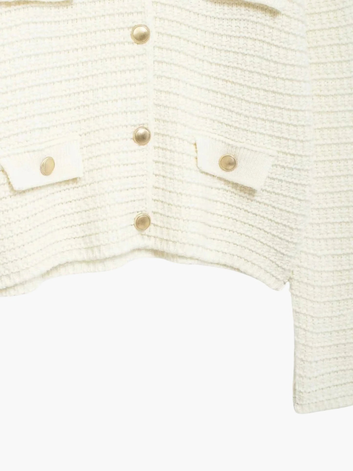 Damen Strickjacke Texturiert Mit Knöpfen Beige