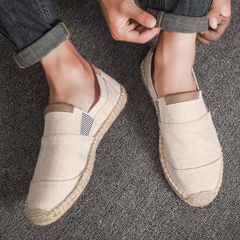 Eveloria Damen Leinwandstrohschuhe Handgemacht Sommer