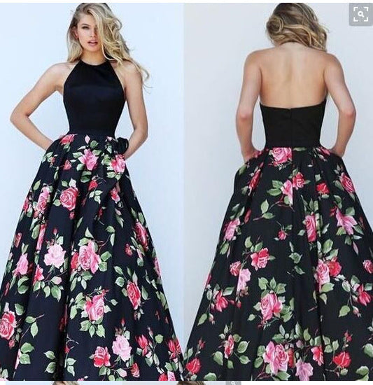 Damen Ballkleid Elegant Oberteil Floraler Rock - Eveloria