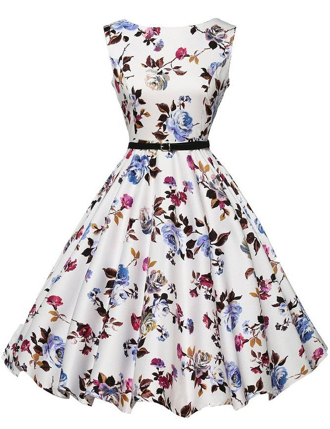 Damen Swingkleid Floralmuster Schwingrock Eveloria - Eveloria