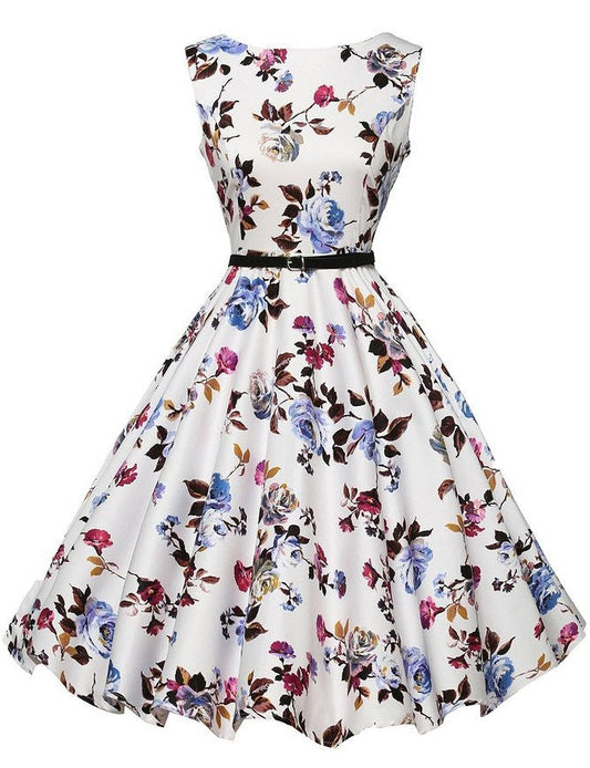 Damen Swingkleid Floralmuster Schwingrock Eveloria - Eveloria