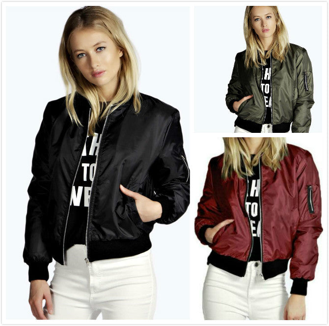 Damen Bomberjacke Modischer Schnitt Eingrifftaschen Eveloria - Eveloria
