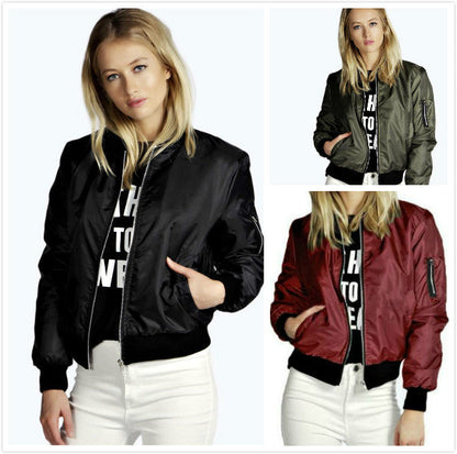 Damen Bomberjacke Modischer Schnitt Eingrifftaschen Eveloria - Eveloria