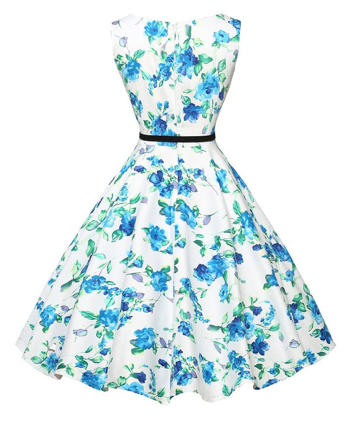 Damen Midi-Kleid Floralmuster Tailliert Eveloria