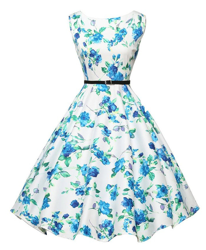 Damen Midi-Kleid Floralmuster Tailliert Eveloria - Eveloria