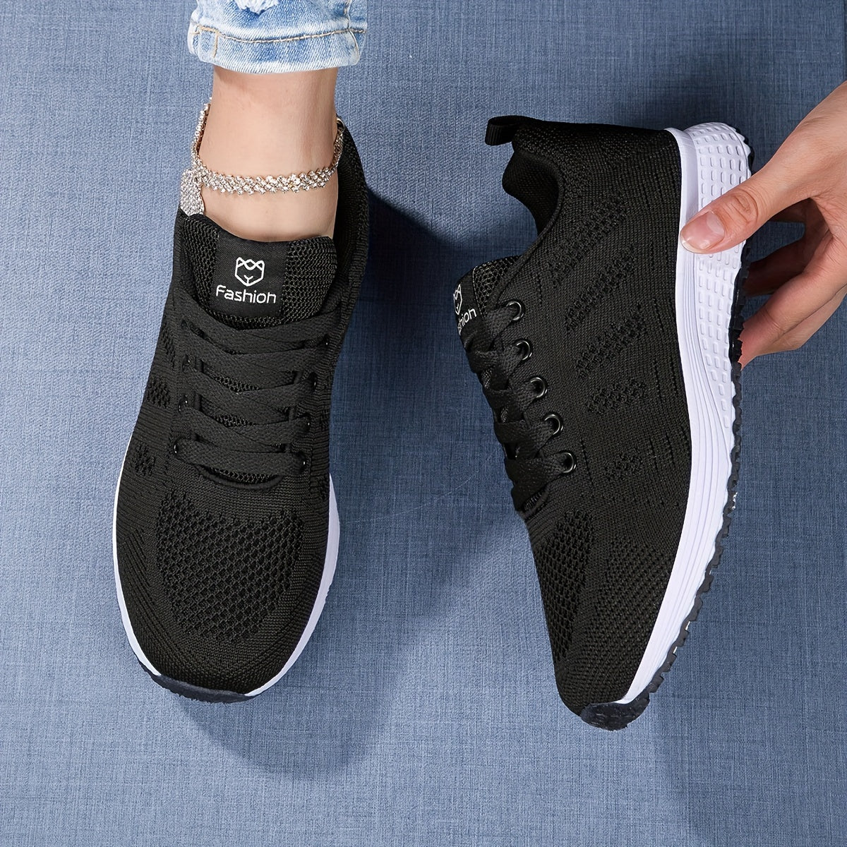 Damen Sneaker Atmungsaktives Mesh Leicht Bequem