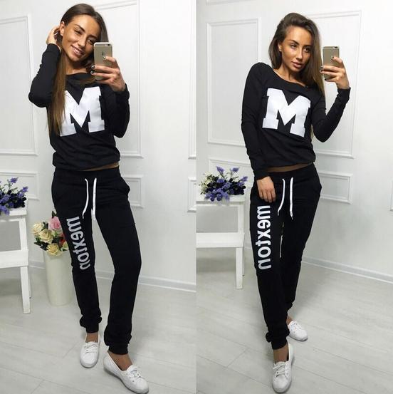 Damen Sportset Freizeit Outfit mit kreativem Aufdruck Eveloria