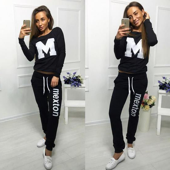 Damen Sportset Freizeit Outfit mit kreativem Aufdruck Eveloria - Eveloria