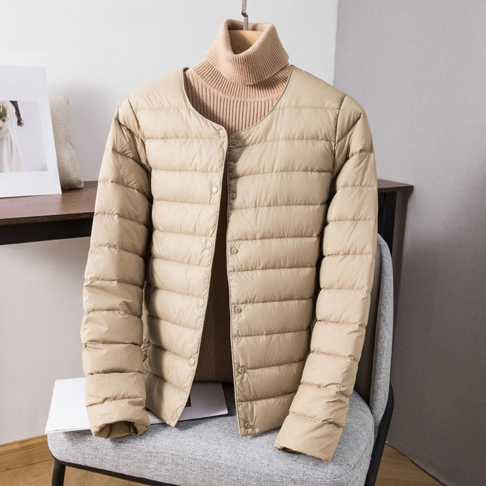 Damen Leichte Daunenjacke Druckknöpfe Sebastiana