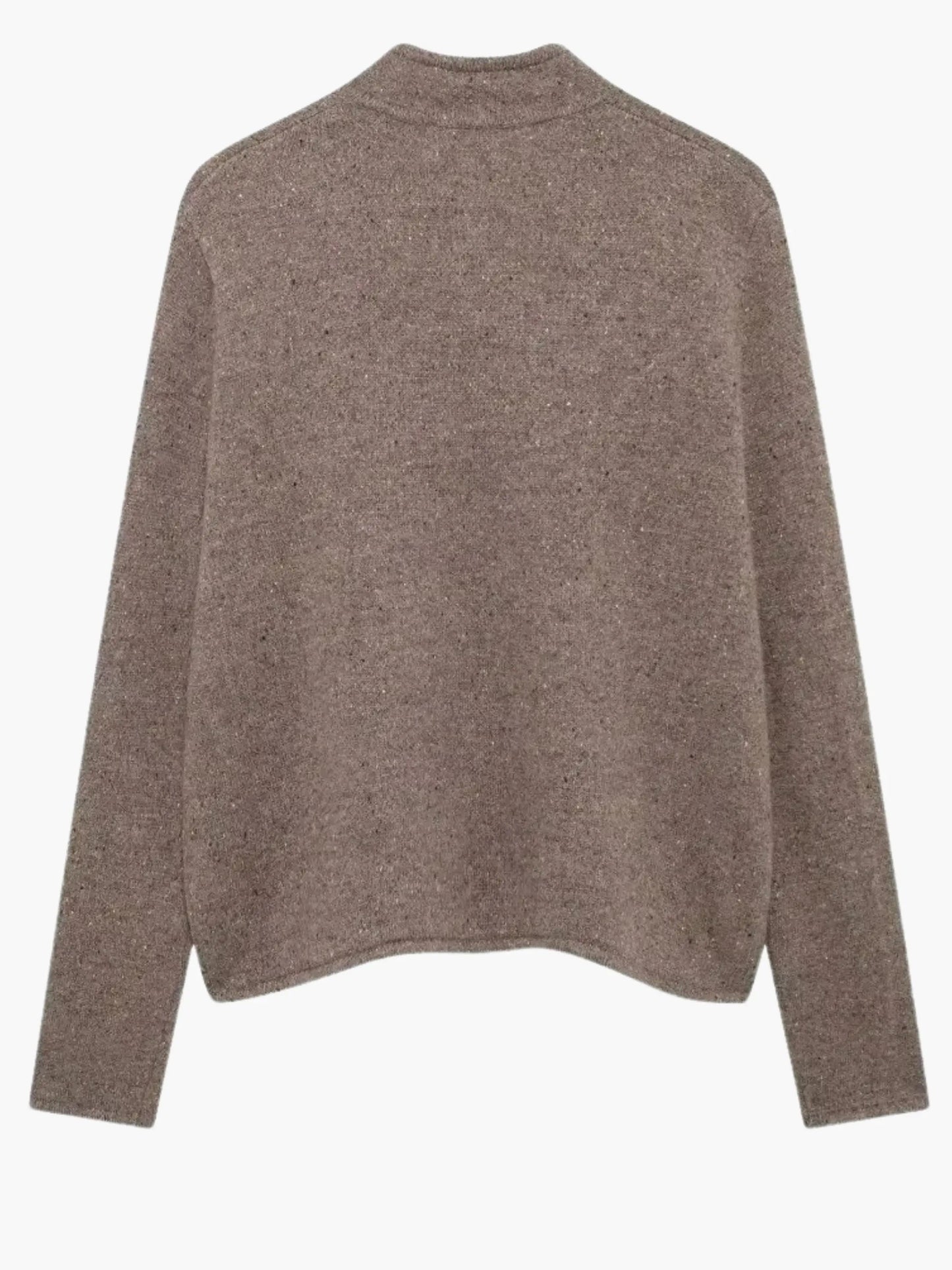 Damen Strickjacke Offene Vorderseite Hoher Kragen