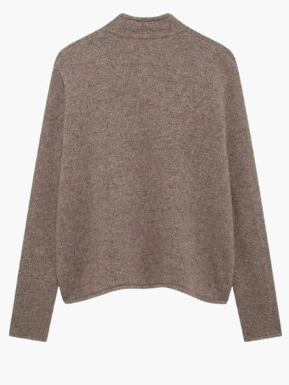 Damen Strickjacke Offene Vorderseite Hoher Kragen