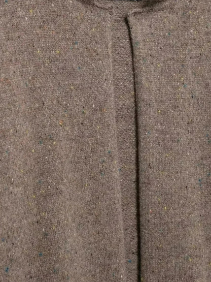 Damen Strickjacke Offene Vorderseite Hoher Kragen