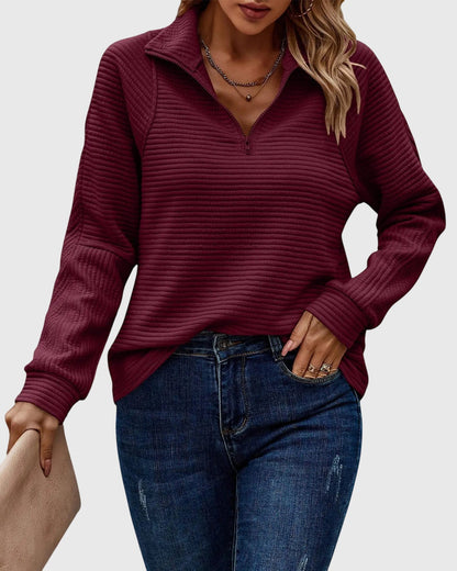 Damen Langarm-Pullover Reißverschluss