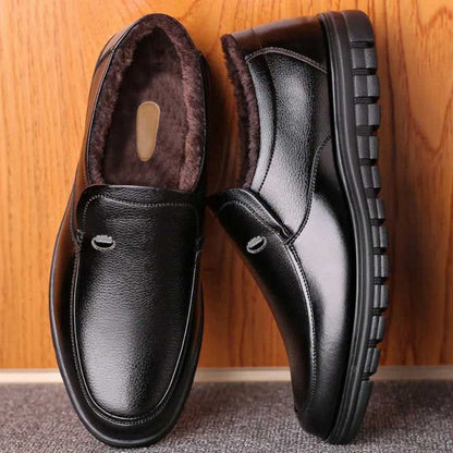 Herren Leder-Winterschuhe Slip-On