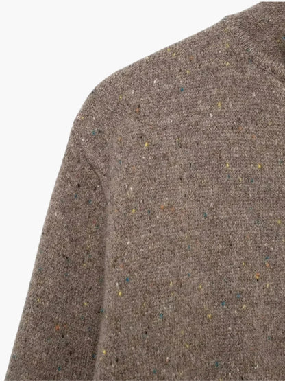 Damen Strickjacke Offene Vorderseite Hoher Kragen