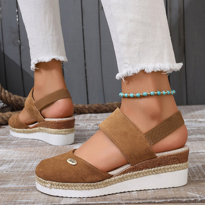 Damen Sandalen Plattform Rutschfest Elastisch