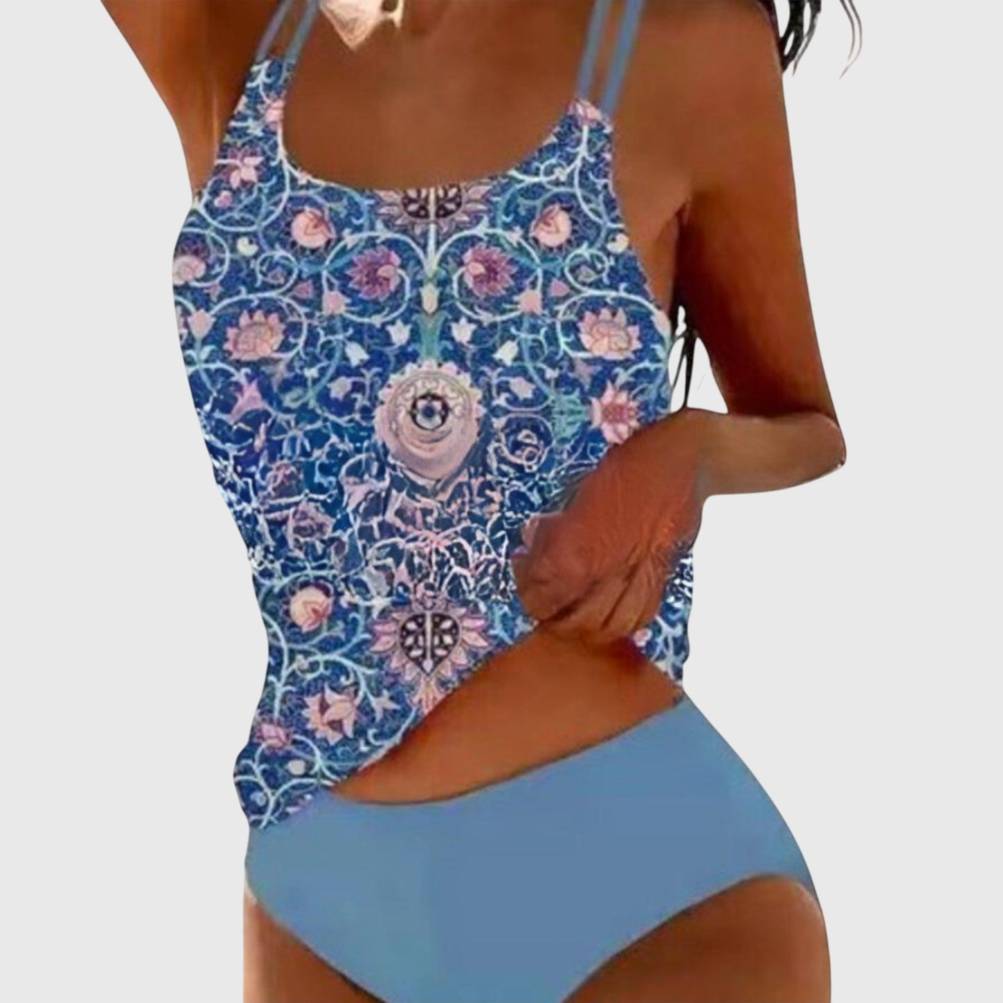 Damen Bedrucktes Tankini Bademode Set