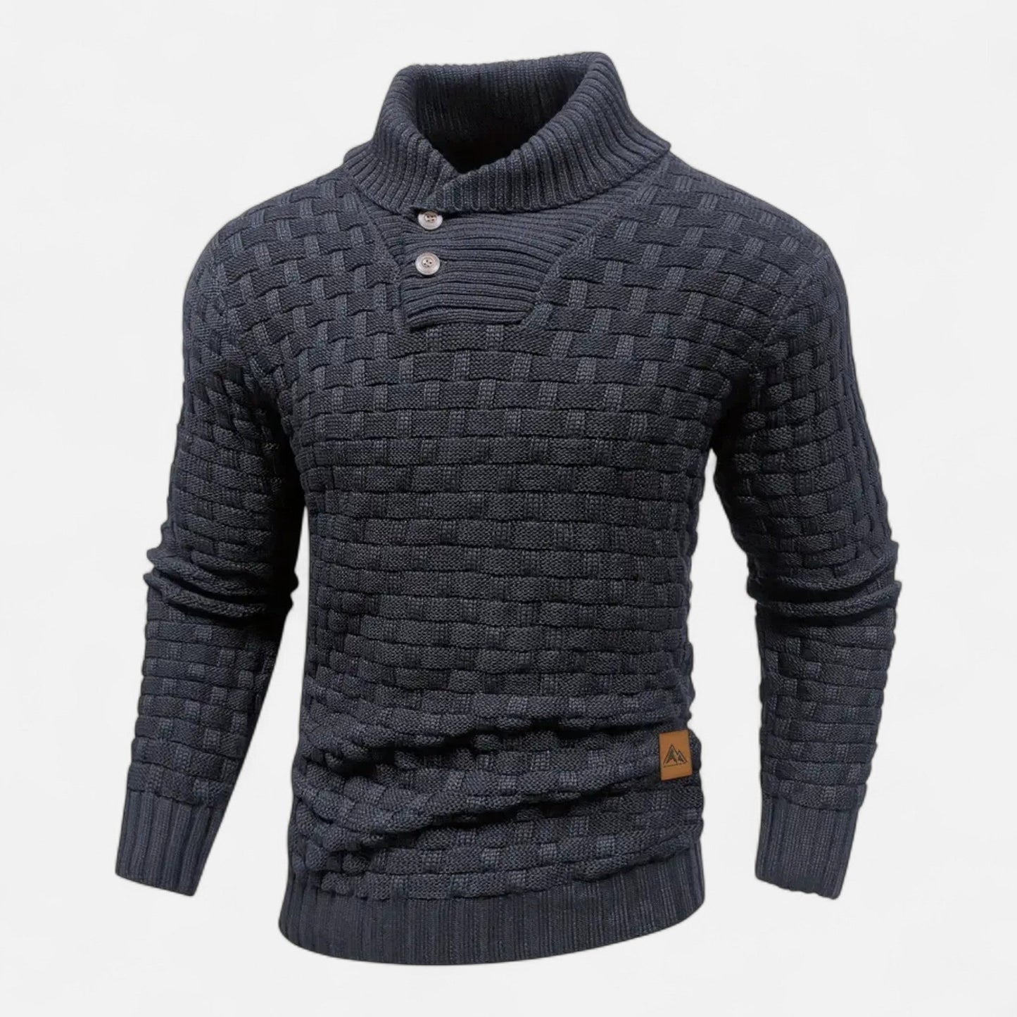 Herren Strickpullover Knopfleiste Klassisch Einfarbig