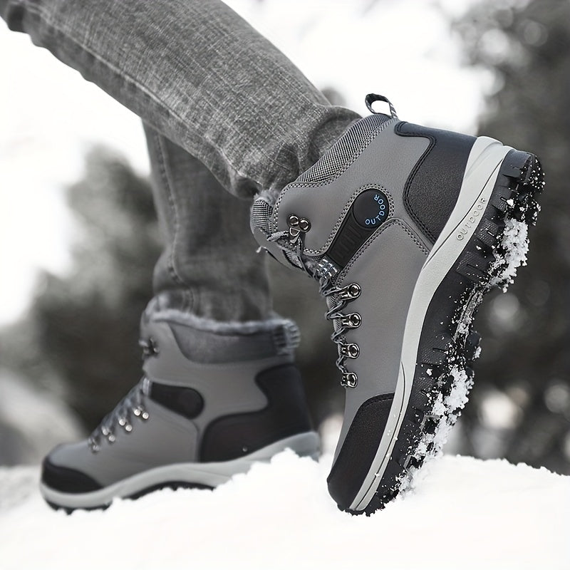 Herren Winterschuhe Schnürstiefel Warmfutter Robust