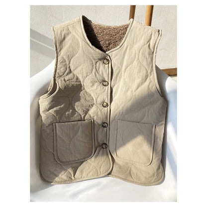 Damen Steppjacke Wendbar Fleece Oria