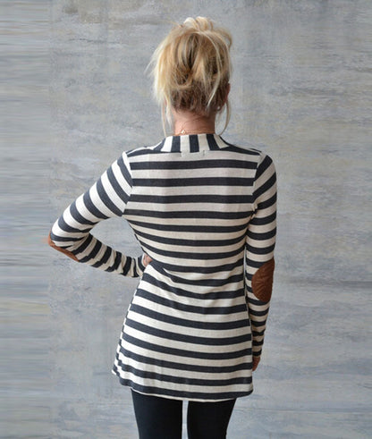 Damen Strickcardigan Lässig mit Ellbogenflicken