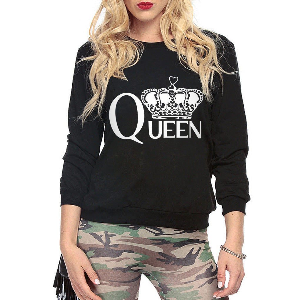 Damen Sweatshirt Königlicher Aufdruck Eveloria Grau - Eveloria